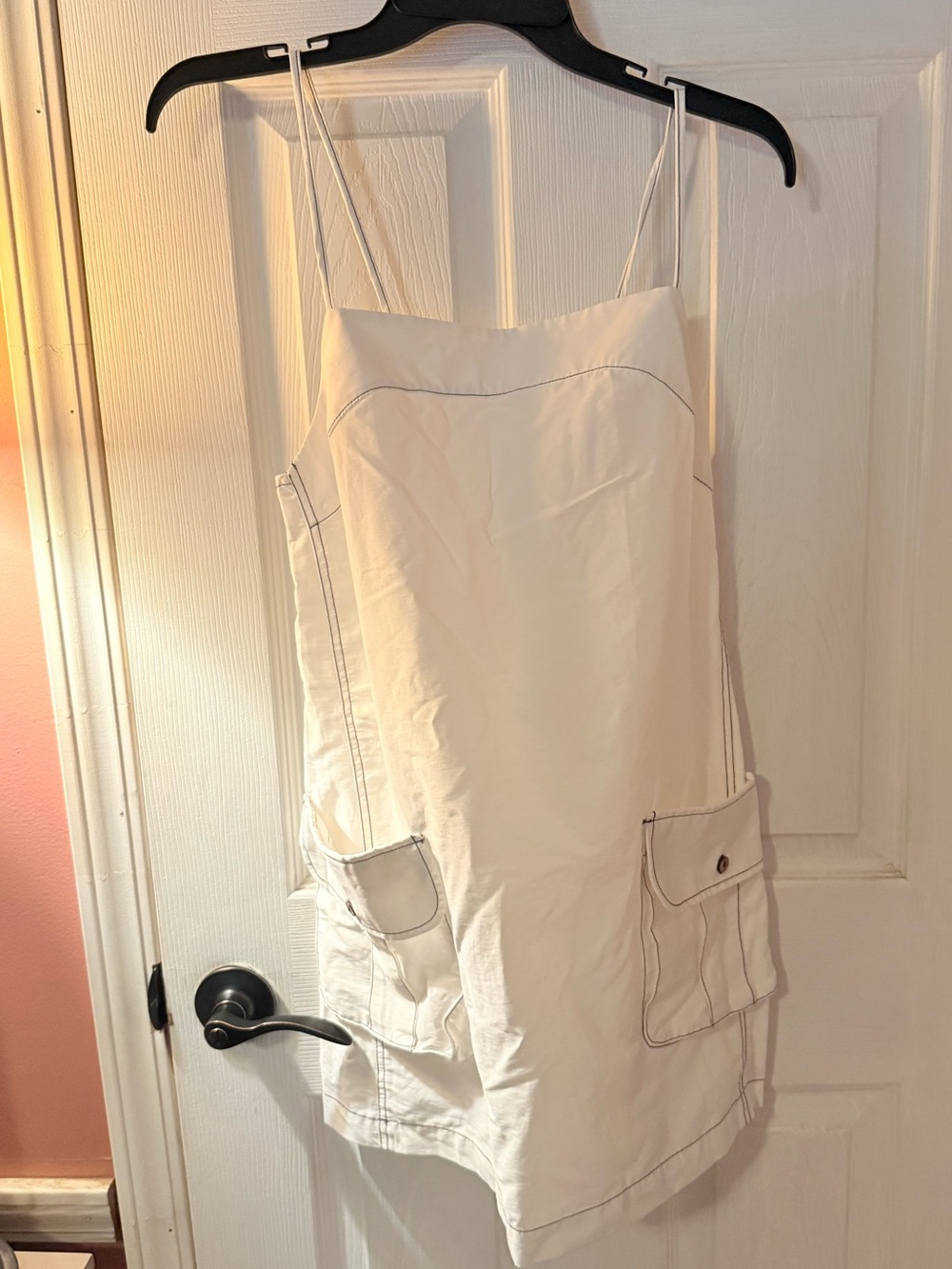 Free People Cream Spaghetti-Strap Mini Dress